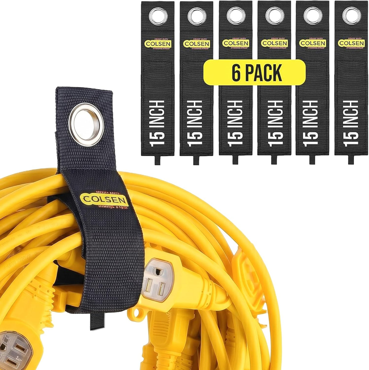 COLSEN Heavy-Duty Storage Straps for Cords & Hoses (6 pack)
