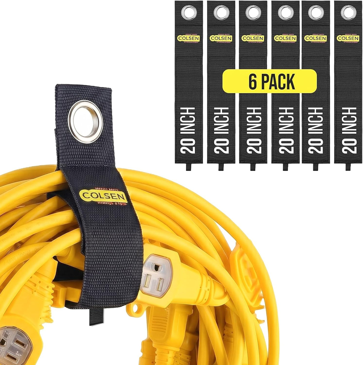 COLSEN Heavy-Duty Storage Straps for Cords & Hoses (6 pack)