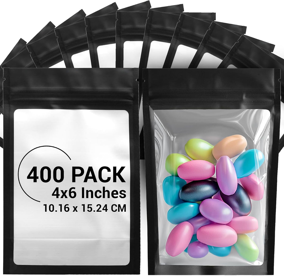 COLSEN Clear Matte Black Smell Proof Mylar Bags