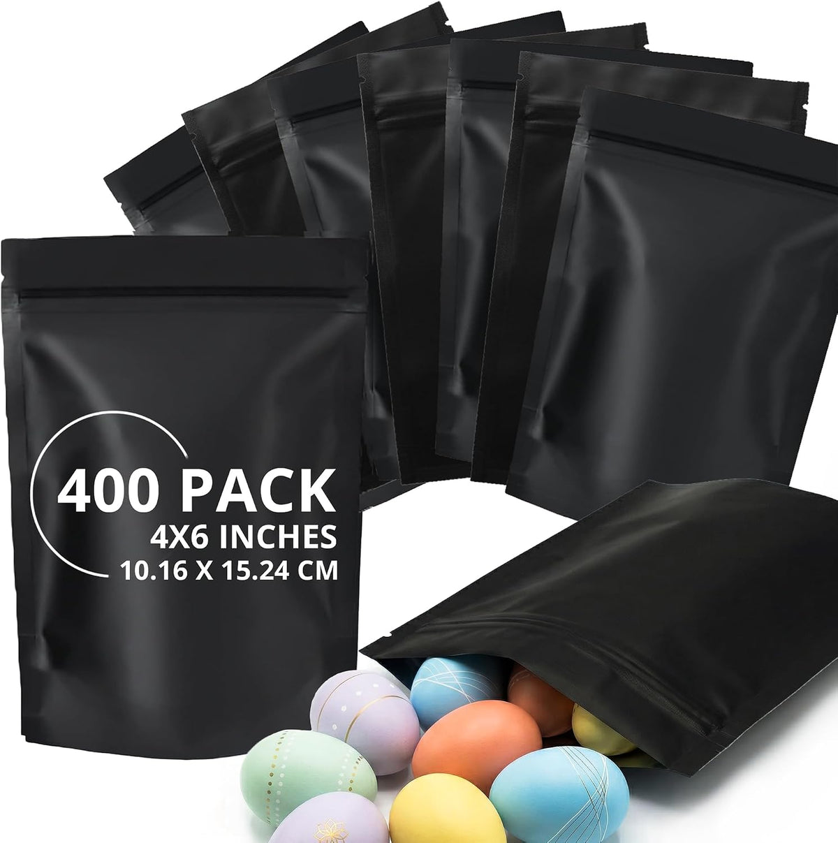 COLSEN Matte Black Smell Proof Mylar Bags