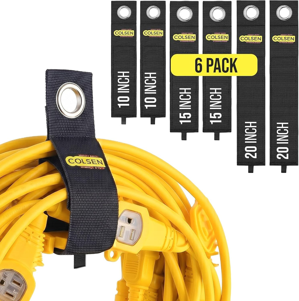 COLSEN Heavy-Duty Storage Straps for Cords & Hoses (6 pack)