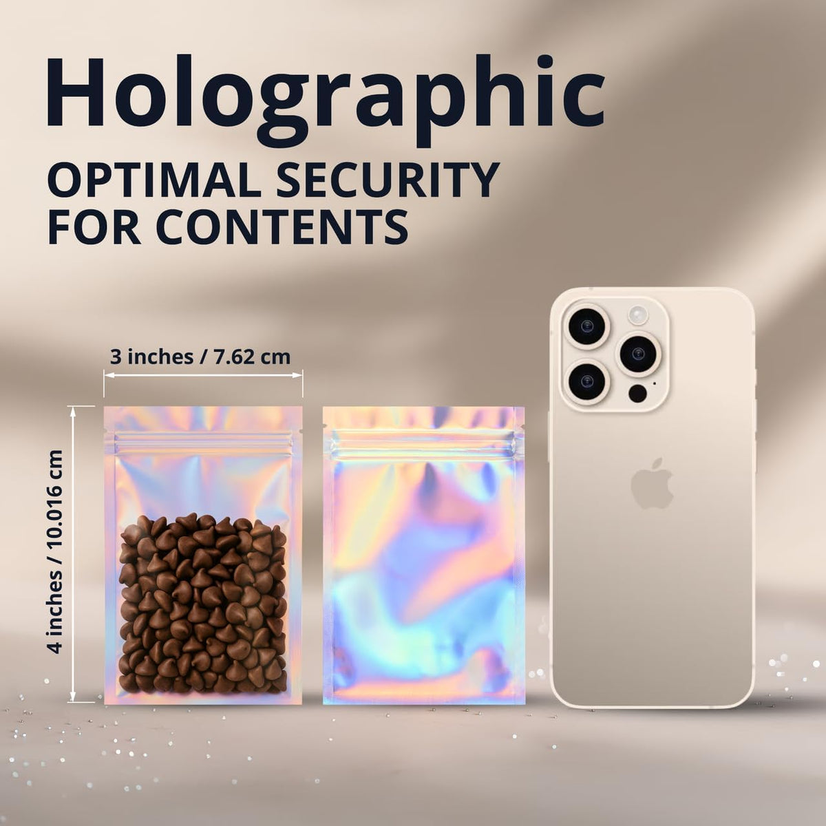 COLSEN Holographic Smell Proof Mylar Bags
