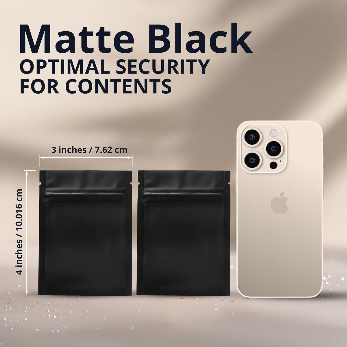 COLSEN Matte Black Smell Proof Mylar Bags
