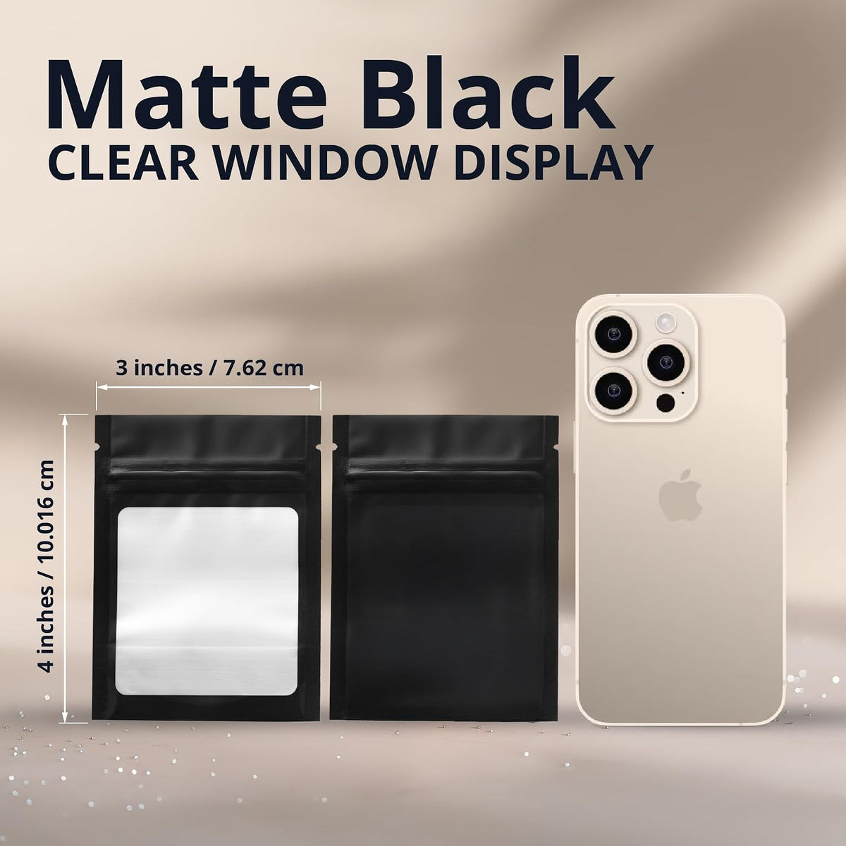 COLSEN Clear Matte Black Smell Proof Mylar Bags