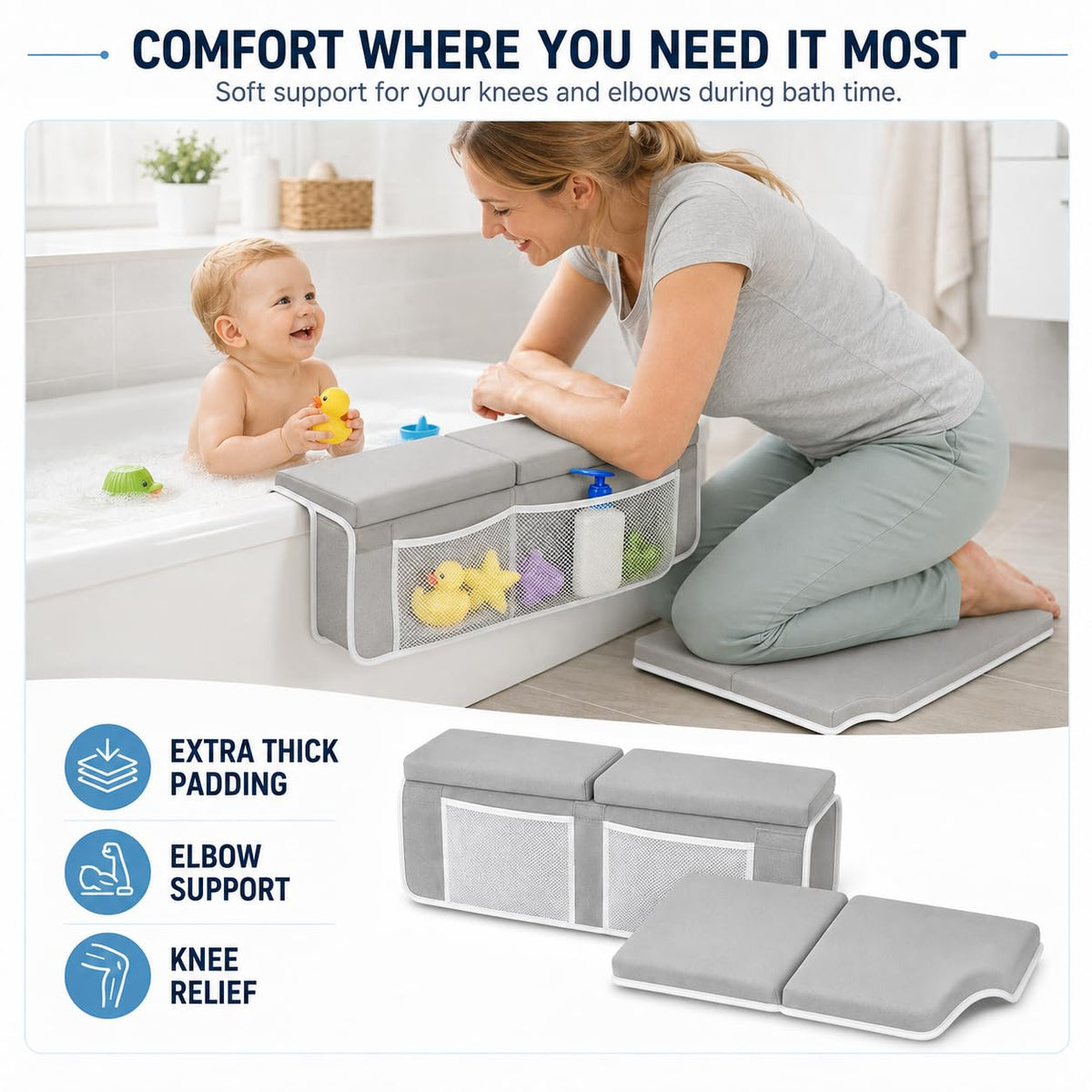 COLSEN Bath Kneeler and Elbow Rest Pad for Baby Bath Time