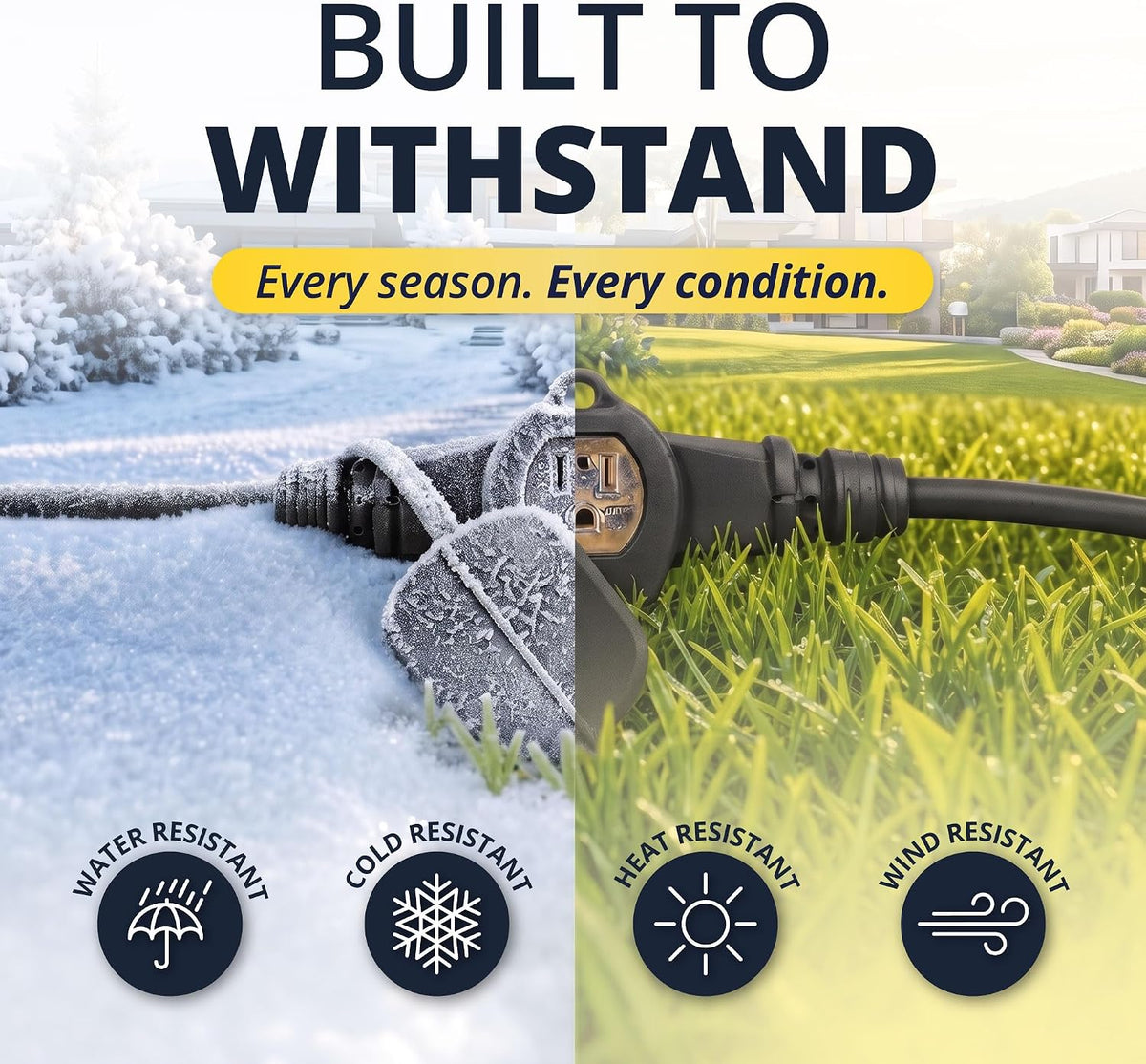 COLSEN Outdoor Extension Cord 50ft with 11 Outlets