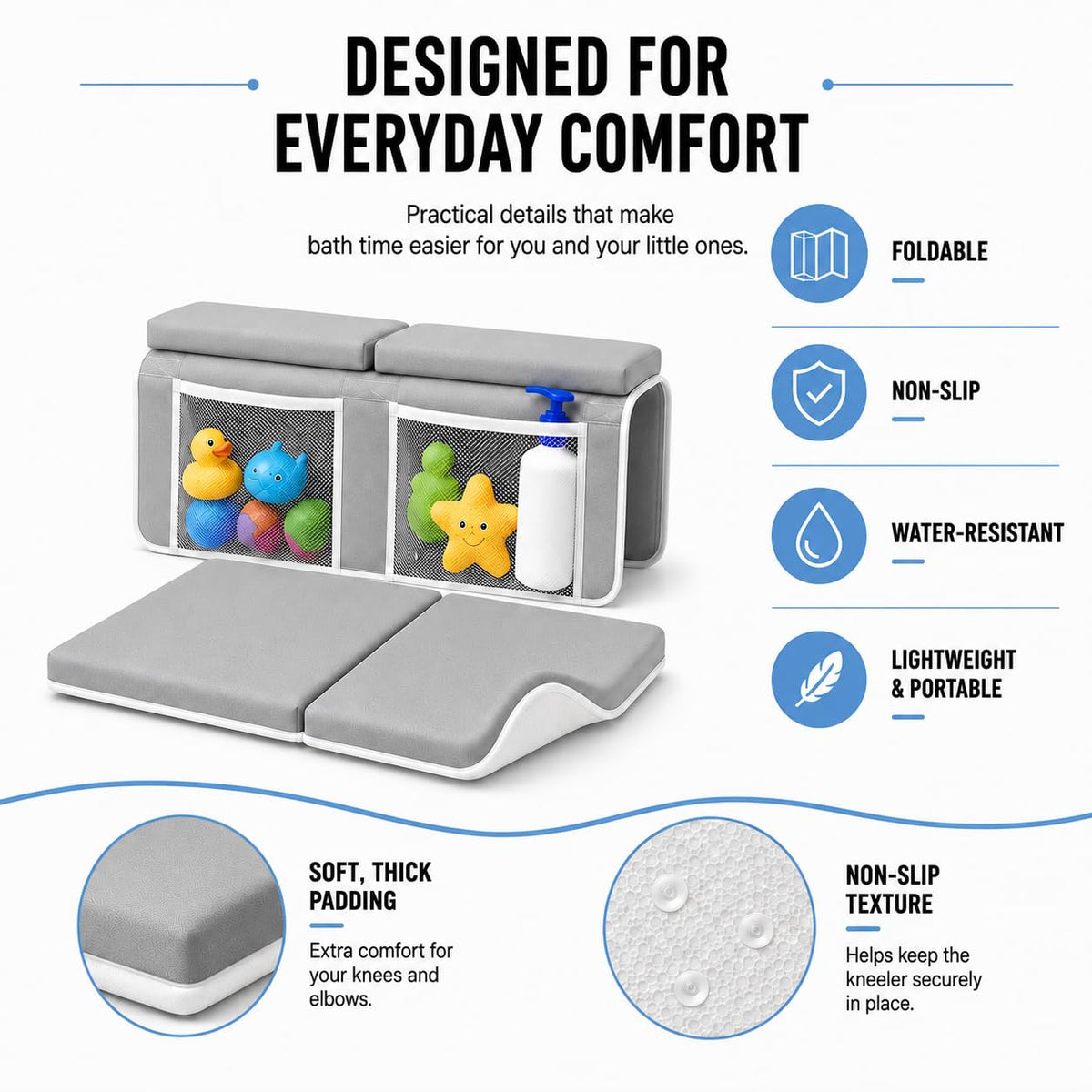 COLSEN Bath Kneeler and Elbow Rest Pad for Baby Bath Time