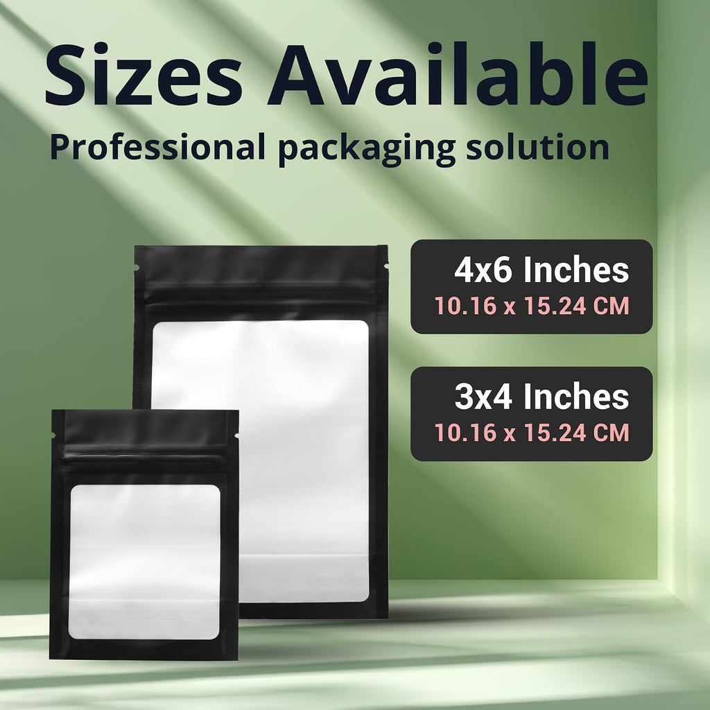 COLSEN Clear Matte Black Smell Proof Mylar Bags