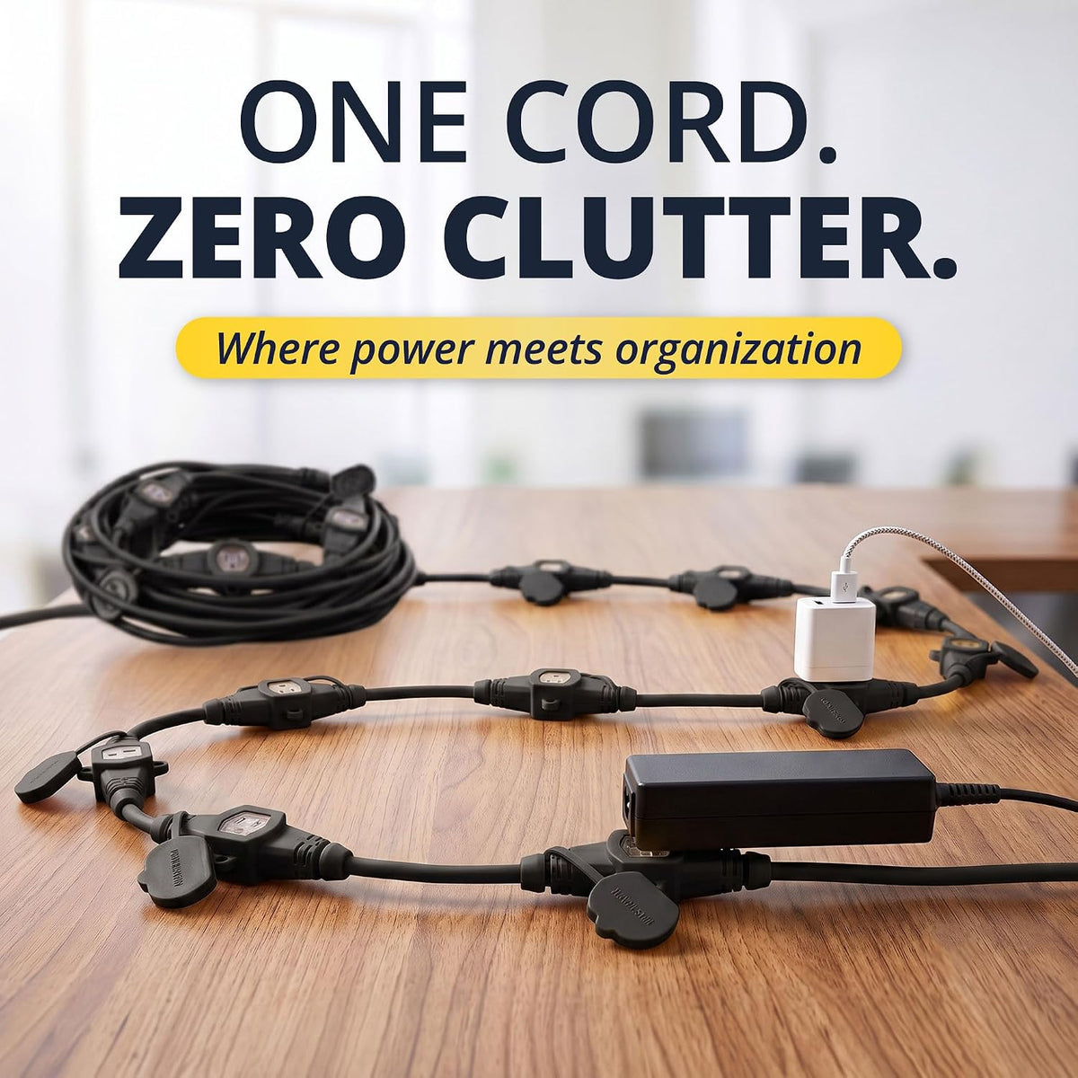 COLSEN Outdoor Extension Cord 50ft with 11 Outlets