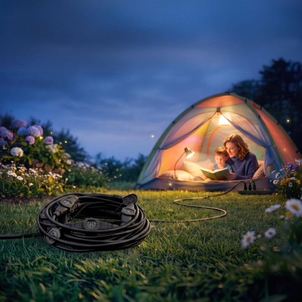 COLSEN Outdoor Extension Cord 50ft with 11 Outlets